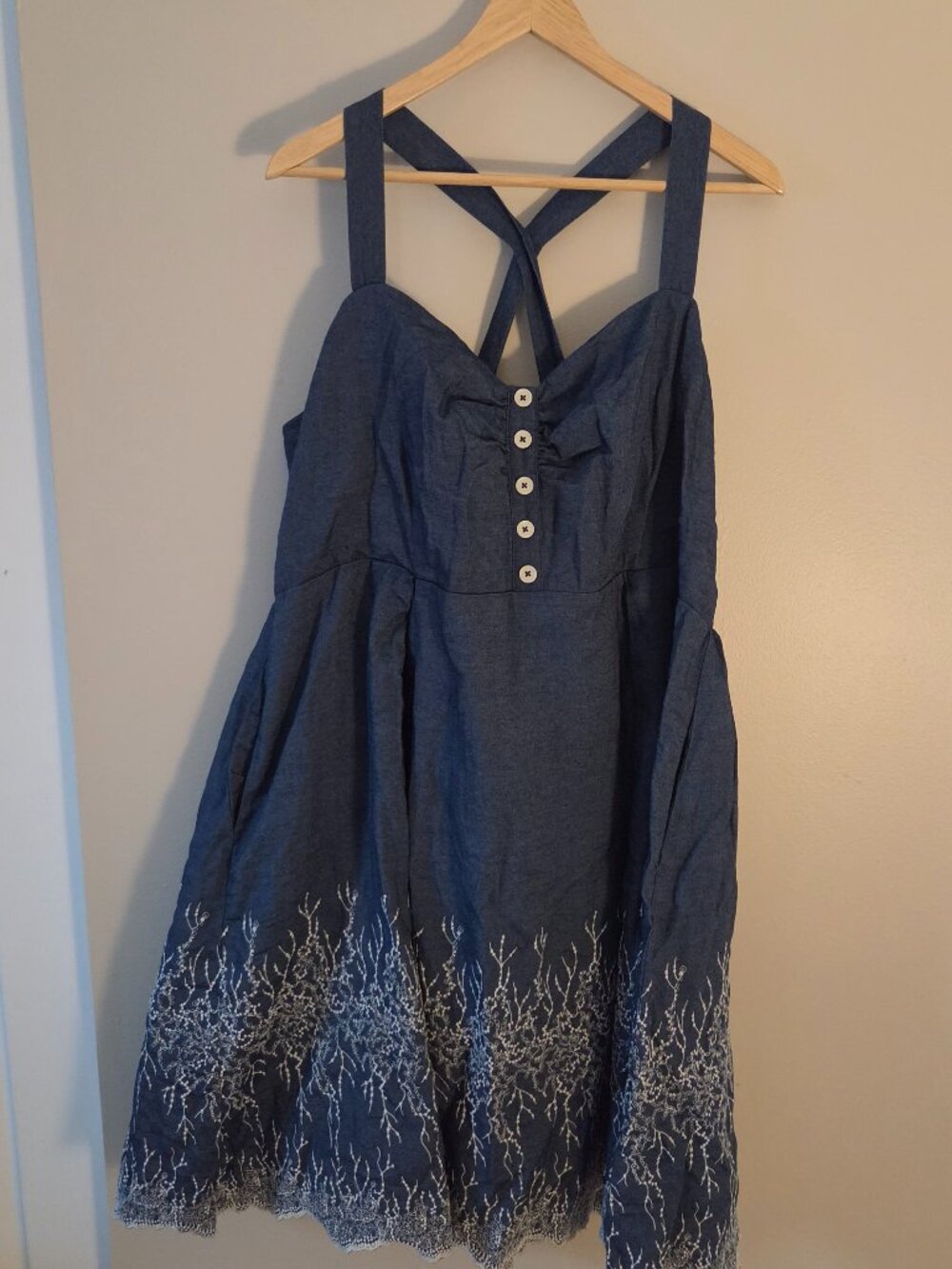 ModCloth - Into the Secret Garden Cross Back Dress - Summer Breeze - 3X